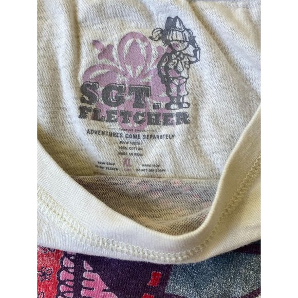 Sgt. Fletcher Girls Youth XL Top White Elephant Boho Mumbai Long Sleeve Cotton - Picture 4 of 8